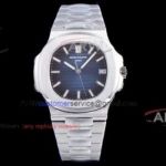 Perfect Replica PF Factory Patek Philippe Nautilus Swiss Watches - White Gold Dark Blue Face
